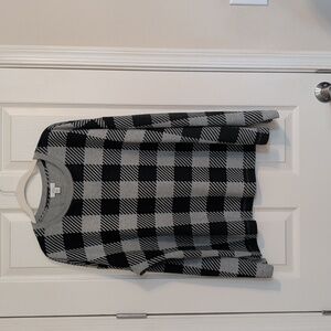 JJill Fit Black& Gray Check Top